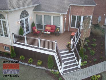 Photo(s) from American Deck Inc Trex Composite Deck, Vertical skirting, Brown & White Artisan Rails, Hydes, MD