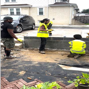 Backyard Driveway Retainer Wall