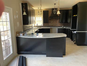 Kitchen almost finished just needs crown molding and touch up couldn’t find my final picture of this one