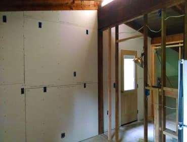 sheetrock and kitchen