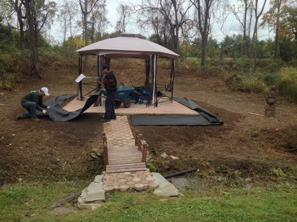 Red Stone Gazebo Job (Before)