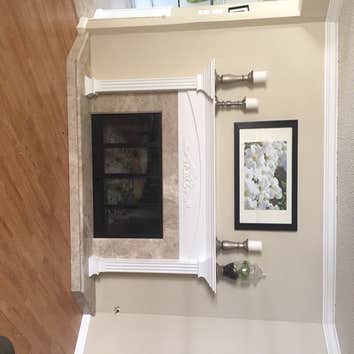 Custom built fireplace mantle w/ detail