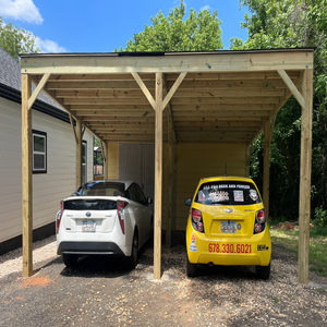 Custom carport with shed