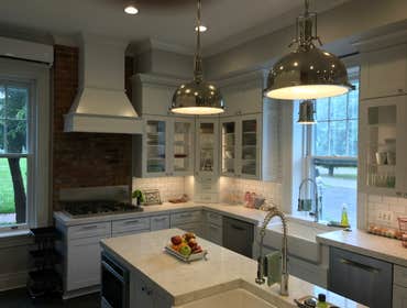 Historic Kitchen Renovation Large scale kitchen renovation that included 2 sinks, 2 dishwashers, a large mud room with tiled walls and built-in cabinet