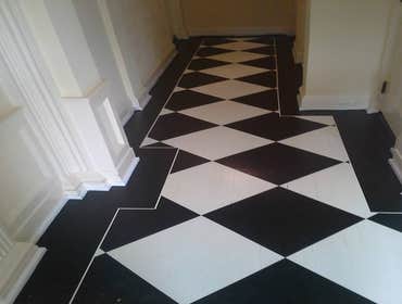 painted on tile pattern