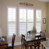 Crestview Shutters Here's a house full of Crestview Shutters we did in June 2010.
The windows were made with the small decorative z frame on 3 sides, 4