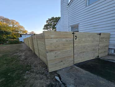 Photos by Rojas Landscaping & Handyman Services LLC #1 Preasure Threated Wood Horizontal Fence Installation
Exterior Fire Place
Paavers Patio/walkway