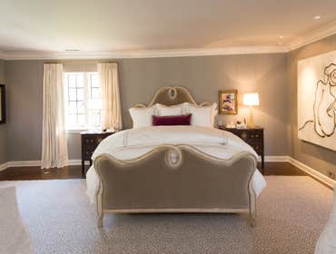 Luxury Master Bedroom Retreat Total transformation of a master bedroom including new flooring, wallpapering, electrical and painting services