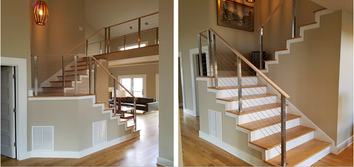 Cable Railing System with Oak Handrail