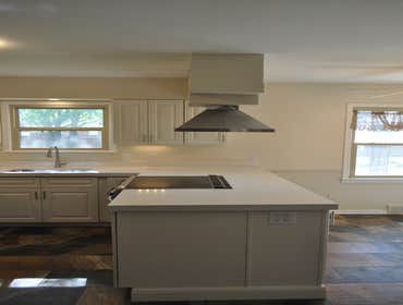 Farmers Branch TX Kitchen Remodel Total kitchen remodel, Remove rotted1x6 flooring and install plywood and uncoupling membrane and large format tile. 