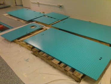 Epoxy Flooring-Full Flake Epoxy flooring project. This is a room where they test engines.