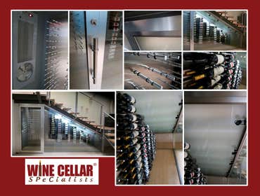 Contemporary Wine Display Under Staircase Dallas
