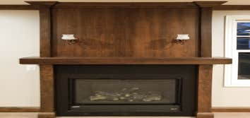 Alder Walnut Finish Fireplace