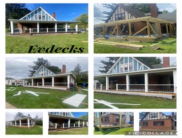 Photos by Evdecks Construction #2 WE BUILT A FRONT PORCH WITH A ROOF, ALL MATERIAL IS COMPOSITE