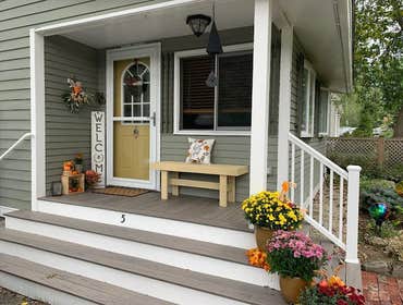 Ashwood Decking with Composite Railing and Cascading Steps