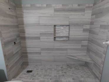 Recessed niche in tiled shower, Blaine, MN
