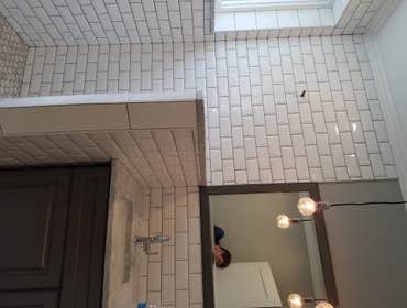 Subway Tile Shower And Marble Floor