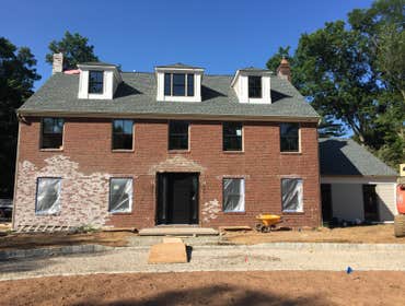 Brick Lyme Wash This is a lime wash job we did in the summer. The client had some exterior windows removed and other exterior work done which had left 
