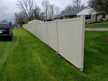 Photos by From the Ground Up #6 Removed 6 ft dog eared wood fencing and replaced with 6 ft vinyl fencing.