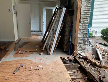 Photos by MofC- Realty Office Remodel and repair Water damage caused a lot of issues with exterior, allowing water into building.
Sub Floor fixing , s