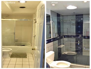 Photos by Creative Construction 360 Inc. #1 Bathroom Remodel Before and After