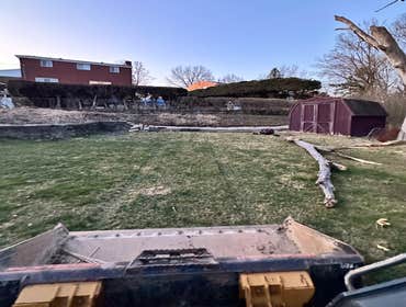 Photos by Lms Construction and Remodeling Retaining Wall Remove existing retaining wall destroyed by fallen tree
Regrade hillside
Regrade lawn
Rebuild 