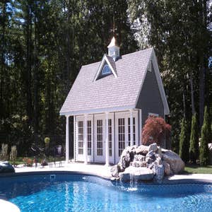 Project photos from Reeds Ferry Sheds Reeds Ferry Sheds are available with pine, cedar, vinyl, and cedar shake siding