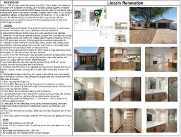 Lincoln Project Whole house remodel including all new finishes, appliances, electric, plumbing, HVAC, roof, windows, doors, insulation and landscaping.