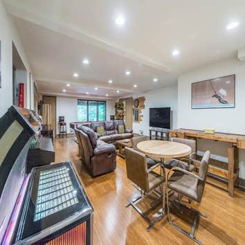 Scott Tredick Basement This basement flooded in 2022 due to a poor design of the French drain. We repaired it, and completely remodeled it, adding new 