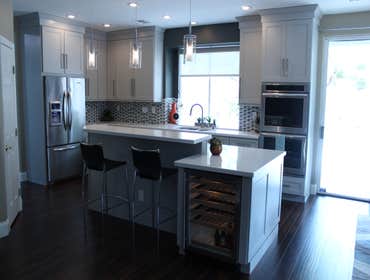 Bar top seating & Wine Fridge