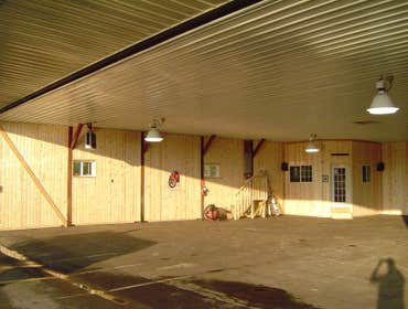 St Paul Hangar This is a personal airplane hangar at the Downtown St. Paul Airport. The customer wanted a warm feel as well as a warm look. All the w