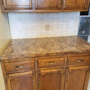 Before pic of cabinets & epoxy counters