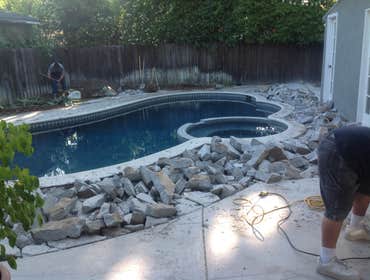 Red wood deck turf