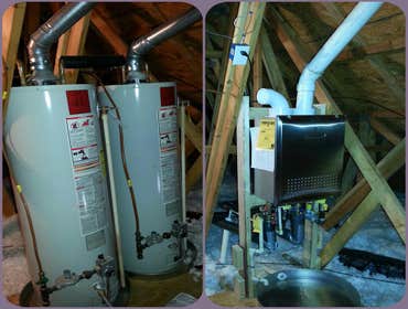 Tankless - before and after