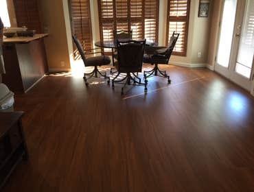 "After" flooring in dining roo