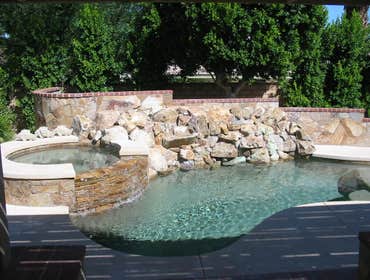 New Pool Construction Palm Desert Remove Existing Fiberglass Spa, Built Swimming Pool.