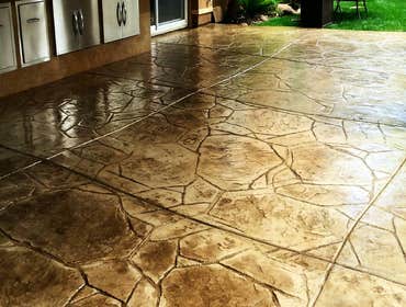 stamped concrete outdoor kitch