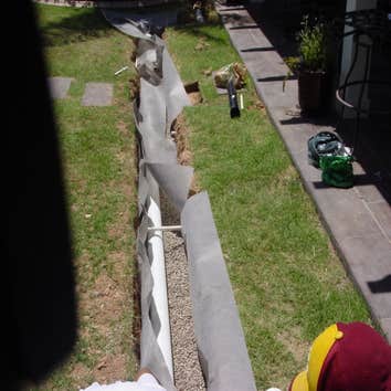 Landscape Drainage Solutions Project 1 french drain install