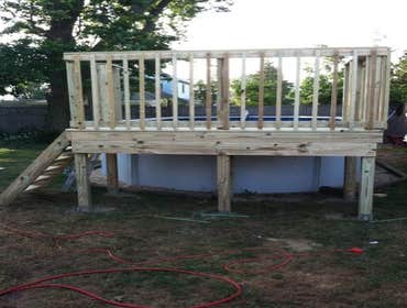 Pool platform deck