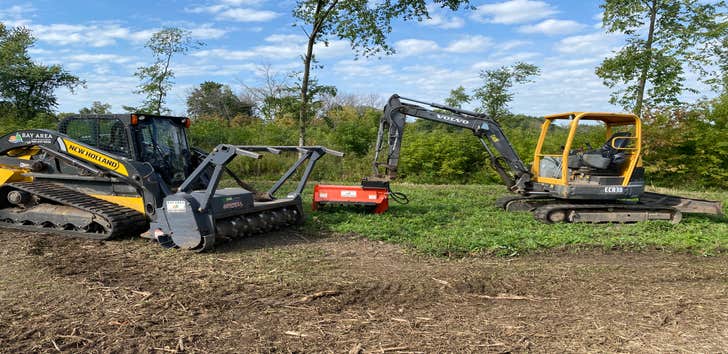 Photos by Bay Area Land Management, LLC #1 Forestry Mulching project creating walking trails.