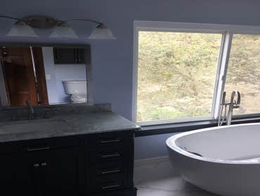 New vanity and tub