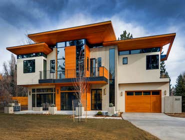 Extraordinary Custom Homes (Residential) 3100 s.f. modern green home.