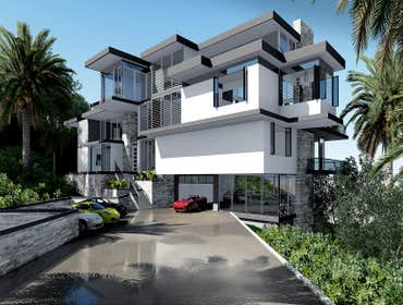 Entrance of Cantilever home