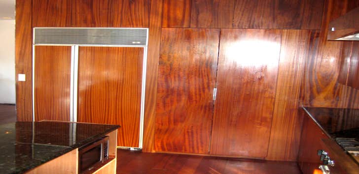 Solid Sapelle cabinets and flo