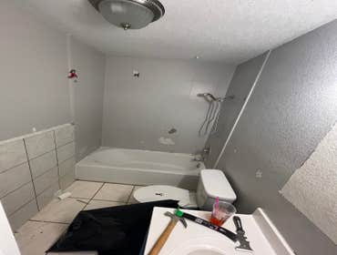 Photos by White Elephant Remodeling LLC #19 Full bathroom transformation walk in shower with Bluetooth mirrors, Bluetooth shower head, flooring and dec
