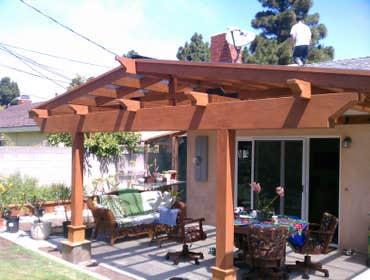 Rader Built new patio cover, laid stone walk ways, installed new sprinklers, built new gates.