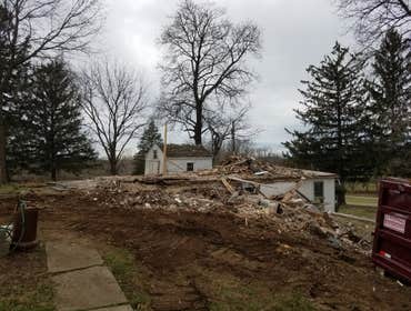 Demolition Examples of Demo projects. Houses were removed in order to build new homes. Barn was damaged by a fire.