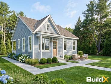 X-9 The Breeze ADU The Breeze ADU features 900 GFA in a compact 30′×36′ footprint, offering 2 bedrooms, 2 baths, and a Farmer's Porch. It includes 9′ c