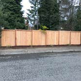 Stepped estate style cedar fence