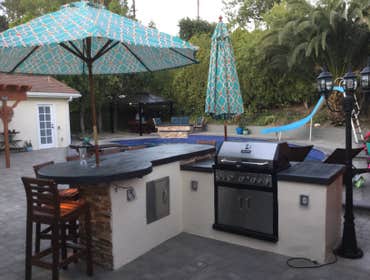 BBQ island, Back yard.